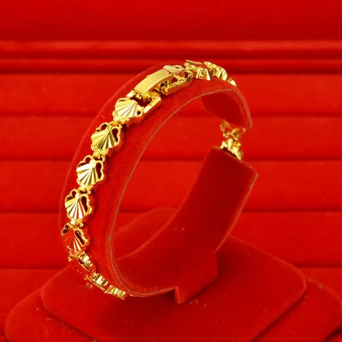 Luxury 24K 9999 Pure Gold Women's Shell Bracelet Watch Buckle Bracelet - Image 1