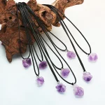 Natural Amethyst Irregular Rough Stone Pendant Clavicle Transparent Quartz Lady Fashion Jewelry Healing Lucky Necklace Gift - Image 3