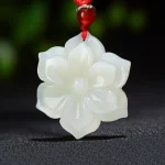 Natural Chinese White Jade Rich Flower Pendant Hand-carved Ladies Flower Necklace Fashion Luxury Jewelry Girlfriend Mom Gift - Image 7