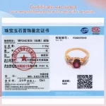 Solitare silver ring with natural filled ruby oval 6*8mm 2ct gemstones fine jewelry for women classic design - Image 7
