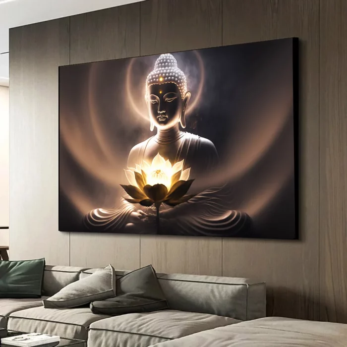 Religious Buddha Painting, Canvas Print Lotus Buddha Posters, Wall arts Decor, Home Living Room Decor, No Frame - Image 6