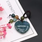 Natural Stone Keychians Heart Shape Rose Quartzs Tiger Eye Stone Keychians for Making DIY Jewerly Necklace Aaccessories 25x32mm - Image 5