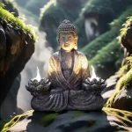 1pc Lotus Buddha Statues with LED Lights, Solar-Power Buddha Sculpture Decor for Home Garden, Yard, Patio, Yoga. - Image 2