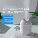 1pc Portable USB ultrasonic air humidifier, essential oil diffuser, car purifier with LED light romantic light - Image 5