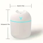 1pc Portable USB ultrasonic air humidifier, essential oil diffuser, car purifier with LED light romantic light - Image 7