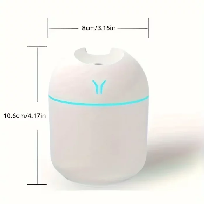1pc Portable USB ultrasonic air humidifier, essential oil diffuser, car purifier with LED light romantic light - Image 7