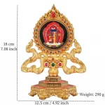 Multicolor Tibetan Alloy Engraving Inlaid Gem Ten Phase at Ease Mirror ​Handicraft Auspicious Altars Tribute Desktop Decorative - Image 3