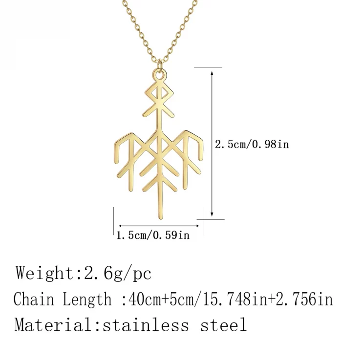 Chandler Wardruna Symbol Necklace Elder Futhark Nordic Vikings Runes Pendant Protection Amulet Stainless Steel Jewelry for Women - Image 6