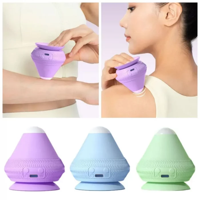 Electric Adsorption Type Massager Ball 2 Adjustable Temperature Vibrate Silicone Massage Cone Trigger Point Ergonomic - Image 2