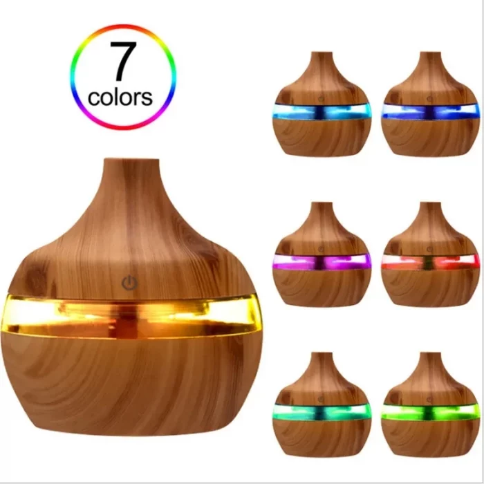Humidifier Electric Aroma Air Diffuser Wood Ultrasonic Air Humidifier Essential Oil Aromatherapy Cool Mist Maker For Home 300ml - Image 2