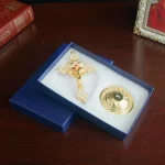 HTISOK Orthodox Church Cross Zinc Alloy Gold Plated Jesus Crucifix Cross Christian Decor With Base Religious Craft Gift With Box - Image 6