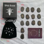 Wood Runes Stone Set Witches Rune Set 14 PCS Engraved Rune Symbol for Divination - Image 7