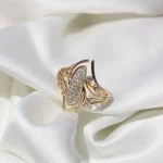 Kinel New Fine Curve Women Rings 585 Rose Gold With Micro Wax Inlay Natural Zircon Ethnic Bride Ring Unique Fashion Jewelry - Image 7