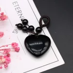 Natural Stone Keychians Heart Shape Rose Quartzs Tiger Eye Stone Keychians for Making DIY Jewerly Necklace Aaccessories 25x32mm - Image 6