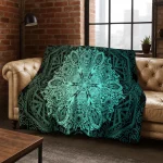 Bohemian Mandala Geometric Flower Flannel Blanket Soft Warm Blanket for Bedroom Room Living Room Bed Travel Camping Picnic Gift - Image 7