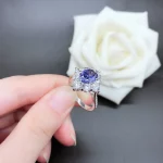 Pure White Gold AU750 Ring 2CT Natural Ruby Sapphire Diamond Engagement Ring For Women Beautiful Certified 18K Ring - Image 6