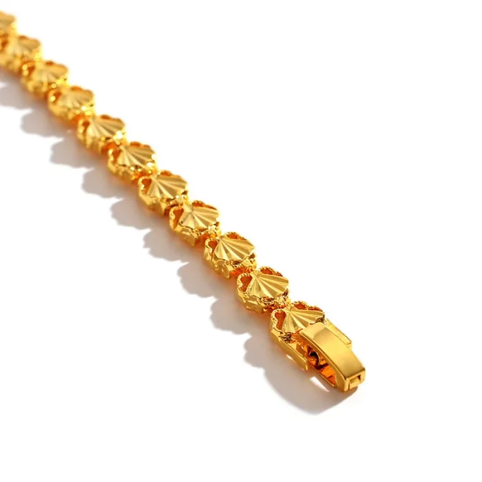 Luxury 24K 9999 Pure Gold Women's Shell Bracelet Watch Buckle Bracelet - Image 5