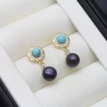 Real Silver 925 White Pearl Earrings Jewelry Women,Cultured Natural Freshwater Earrings Pearl Dangle Wife Mother Party Gifts - Image 3