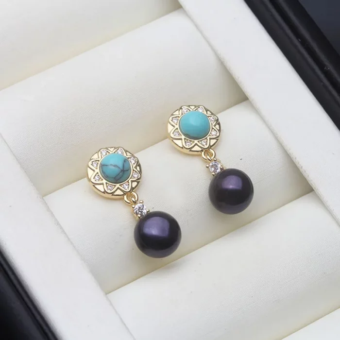 Real Silver 925 White Pearl Earrings Jewelry Women,Cultured Natural Freshwater Earrings Pearl Dangle Wife Mother Party Gifts - Image 3