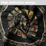 1 Piece Tarot Circular Tablecloth Waterproof Color Terrace Dining Table Cover Multi-purpose Towel 63 inch Black Gold Tableclot - Image 5