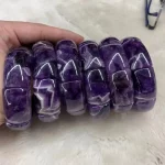 Natural Amethyst Stone Beads Bracelet Natural Energy Stone Bangle Gemstone Jewelry for Woman Birthstone for Aquarius for Gift - Image 6
