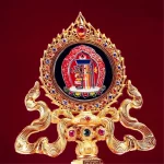Multicolor Tibetan Alloy Engraving Inlaid Gem Ten Phase at Ease Mirror ​Handicraft Auspicious Altars Tribute Desktop Decorative - Image 5
