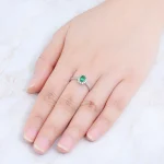 Natural Emerald Sterling Silver Rings 0.45 Carats Genuine Precious Gemstone Classic Fine Jewelrys Anniversary Engagement Gifts - Image 7