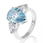 Sparkling 925 Sterling Silver 10*14mm 5ct Sapphire Ruby Topaz Lab Diamond Wedding Party Fine Jewelry Gemstone Rings for Women - Image 3