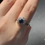 3MM Natural Sapphire Ring Adjustable Female Ring Jewelry for Women Gift Wholesale High Quality Vintage Fine