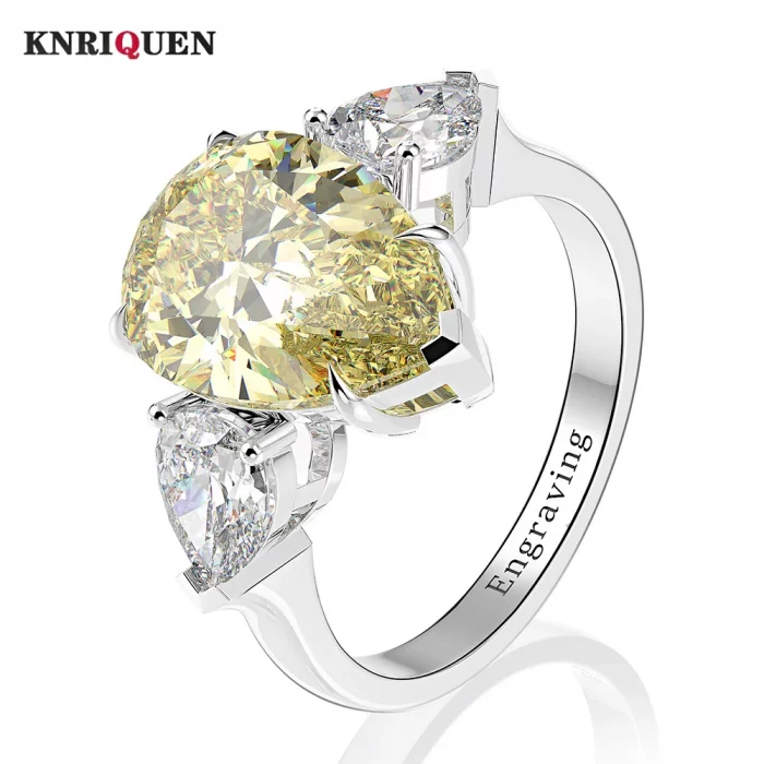 Sparkling 925 Sterling Silver 10*14mm 5ct Sapphire Ruby Topaz Lab Diamond Wedding Party Fine Jewelry Gemstone Rings for Women - Image 2