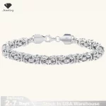 S925 Sterling Silver Byzantine Emperor Chain Bracelet for Men Women Polished Miami Cuban Smooth Kpop Jewelry - Image 3