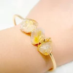 Irregular Raw Citrine Stone Bracelet for Women Handmade Open Cuff Bangle Jewelry - Image 7