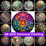 5D DIY AB Diamonds Full Drill Diamond Painting Mandala Cross Stitch Kits Fantasy Flower Picture of Rhinestones Embroidery Sale