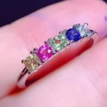 Natural Sapphire Ring with Colorful Natural Citrine and Topaz Peridot and Silver 925 Ring for Women Daily Wear - Image 3