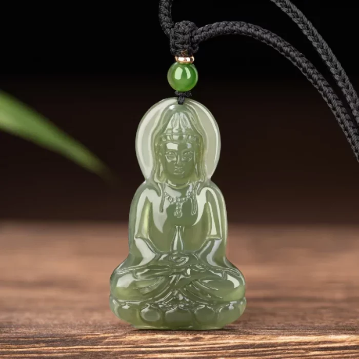 Guanyin Head Pendant Necklace Jade Pendant Bodhisattva Pendant Ladies' Fashion Matching Natural Jewelry - Image 2