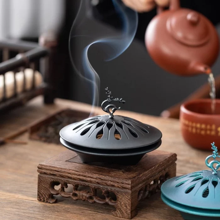 Backflow Incense Holder Retro Zinc Alloy Hollow Fragrance Censer Lucky Deer Incense Burner Home Decor Halloween Decorations - Image 5