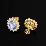 Trend Princess Diana Blue Aquamarine Jewelry Set For Women Oval Stone 8*10mm Earrings And Necklace 925 Silver Luxury Jewellery - Image 3