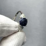 Vintage Natural sapphire Ring For Women Copper Simple Fine Jewelry Stone Gemstone Classic Style - Image 5