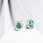 CHARMING Elegant Oval Cutting Created Emerald Gemstone Stud Earrings 925 Sterling Silver for Women Fine Party Jewelry New 2025 - Image 4