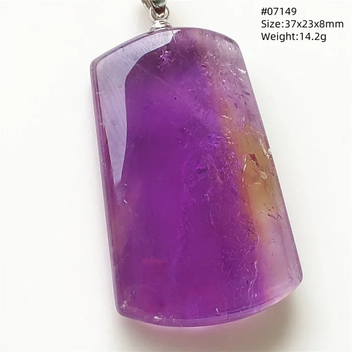 Natural Purple Ametrine Quartz Pendant Rectangle Water Drop Bead Amethyst Citrine Jewelry Women Men Necklace Brazil AAAAAA - Image 4