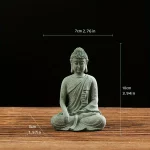 Buddha Statue Fish Tank Decoration Mini Buddhism Figurine Desk Topper Tablescape Decor Home Zen Statue Green Sandstone Thailand - Image 3