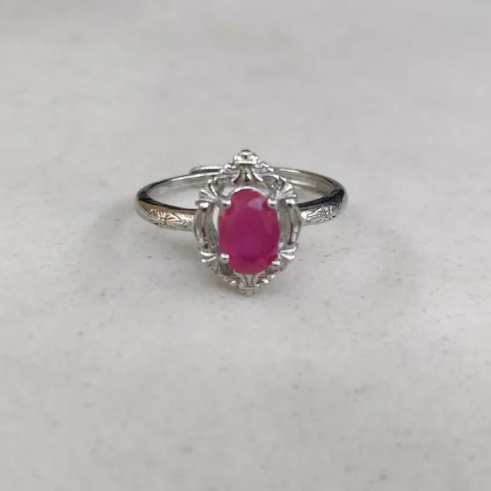 100% natural gemstone citrine ruby ring copper plated with silver adjustable ring for women party gifts jewelry - Image 7