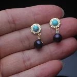 Real Silver 925 White Pearl Earrings Jewelry Women,Cultured Natural Freshwater Earrings Pearl Dangle Wife Mother Party Gifts - Image 5
