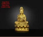 Lucky Copper South Sea Goddess of Mercy Buddha Statue Ornaments Home Sculptures - Image 7