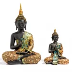 Large Buddha Statue Thailand Buda Buddha Sculpture Green Resin Handmade Buddhism Hindu Fengshui Figurine Meditation Home Decor - Image 2