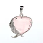 Crystal Heart Stone Pendants For Women Necklace DIY Natural Amethyst Rose Quartz Lapis Lazuli Fluorite Pendant Jewelry Finding - Image 3
