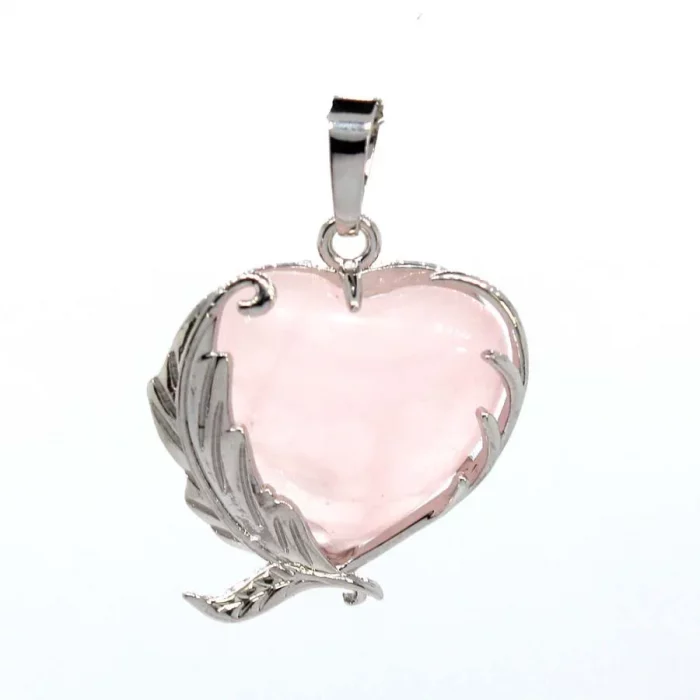 Crystal Heart Stone Pendants For Women Necklace DIY Natural Amethyst Rose Quartz Lapis Lazuli Fluorite Pendant Jewelry Finding - Image 3