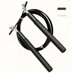 High Fast Speed Rope Wire Rope Jump Skipping Black Rope Aluminum Handle Adjustable Steel Fitness Workout Strength Body Exercises - Image 2