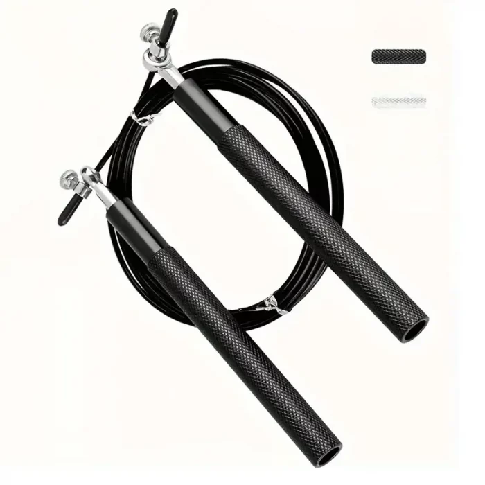 High Fast Speed Rope Wire Rope Jump Skipping Black Rope Aluminum Handle Adjustable Steel Fitness Workout Strength Body Exercises - Image 2