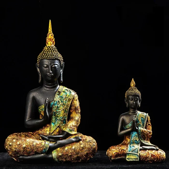 Large Buddha Statue Thailand Buda Buddha Sculpture Green Resin Handmade Buddhism Hindu Fengshui Figurine Meditation Home Decor - Image 5